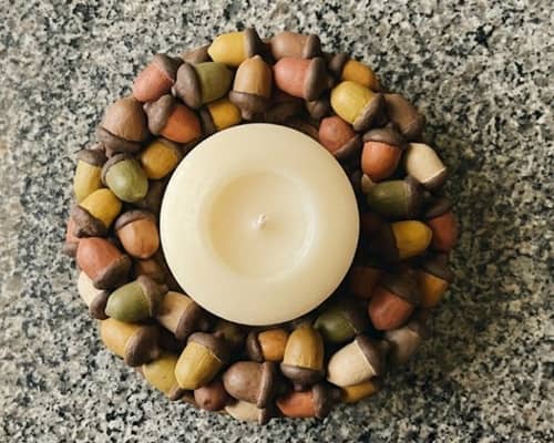 2. Floating Acorn Candle Ring