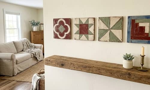2. Rustic Clay Barn Quilt Tiles