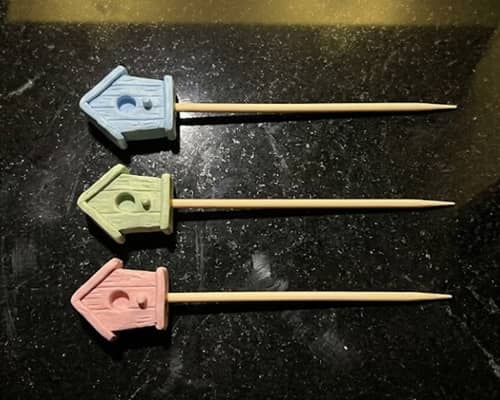2. Tiny Birdhouse Plant Stakes