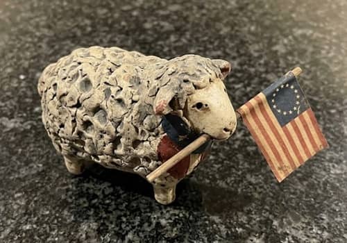2. Weathered Liberty Sheep With Tiny Flag