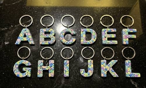 3. Mosaic Initial Keychain