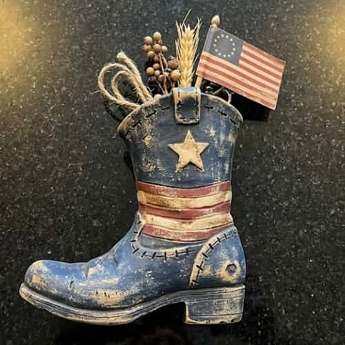 3. Primitive Uncle Sam Boot Vase