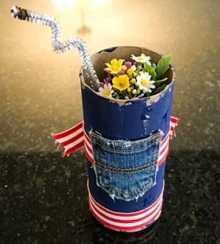 4. Denim Pocket Firecracker Vase