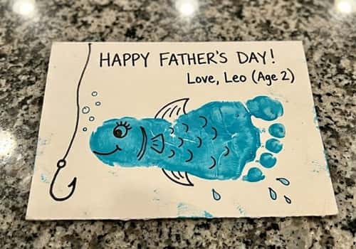 4. Footprint Fishing Card for Dad