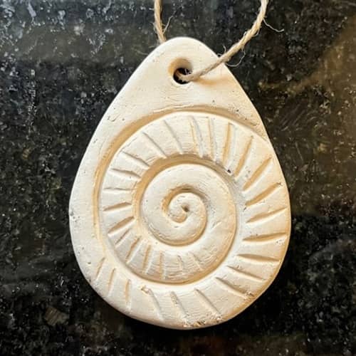 4. Seashell Spiral Memory Clay Ornament