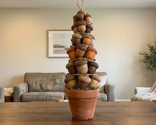 4. Stacked Acorn Topiary Tower