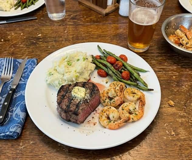 4. Steakhouse Surf and Turf with Garlic Shrimp