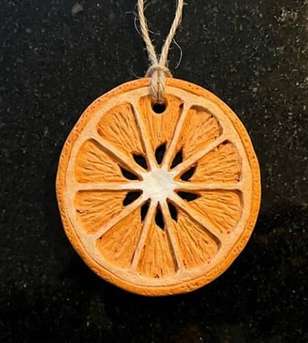 5. Citrus Slice Window Clay Ornament