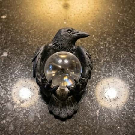 5. Crystal Ball Crow Display Stand