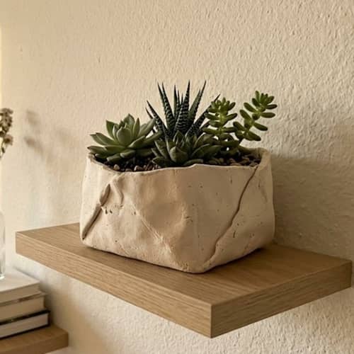 5. Folded Paper-Inspired Shelf Planter