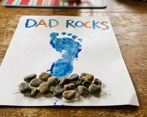 5. Footprint Dad Rocks Keepsake