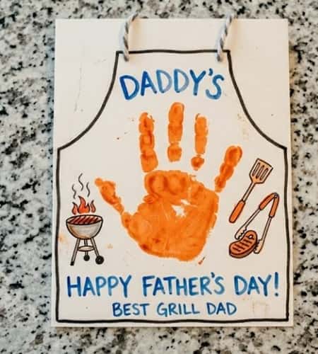 5. Handprint Grill Master Apron Card