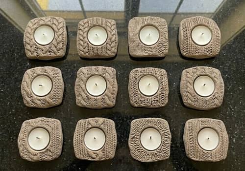 5. Sweater Texture Candle Pebbles