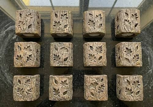 6. Bark Imprint Tea Light Towers