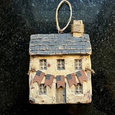 6. Colonial Flag House Ornament