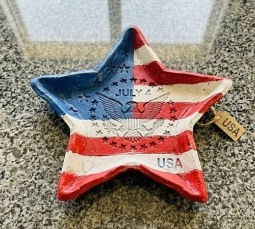 6. Embossed Clay Liberty Star Dish