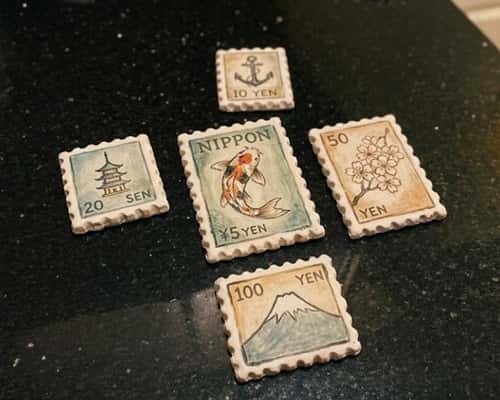 6. Vintage Postage Stamp Magnets