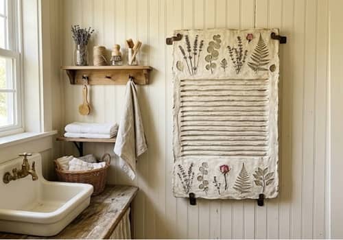 7. Clay Washboard Botanical Wall Panel