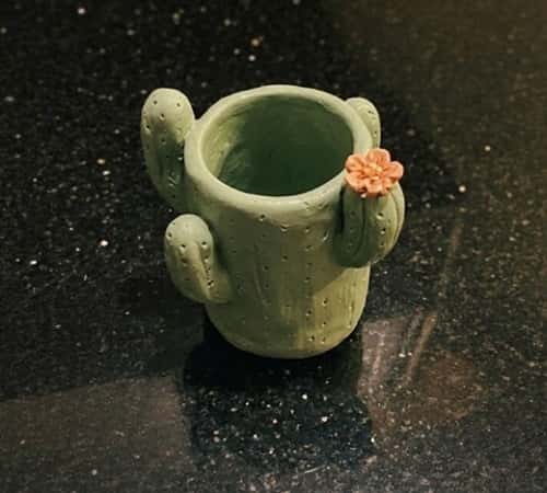 7. Colorful Cactus Pencil Holder