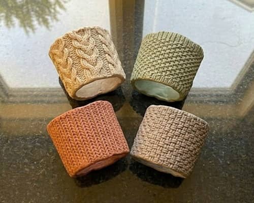 7. Cozy Sweater Texture Candle Cups
