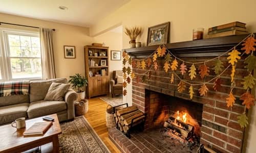 7. Fallen Oak Leaf Mantel Cascade