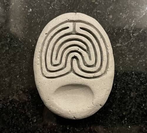 7. Finger Labyrinth Clay Worry Stone