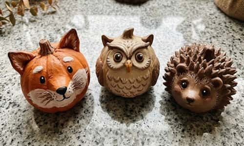 7. Woodland Animal Pumpkin Trio