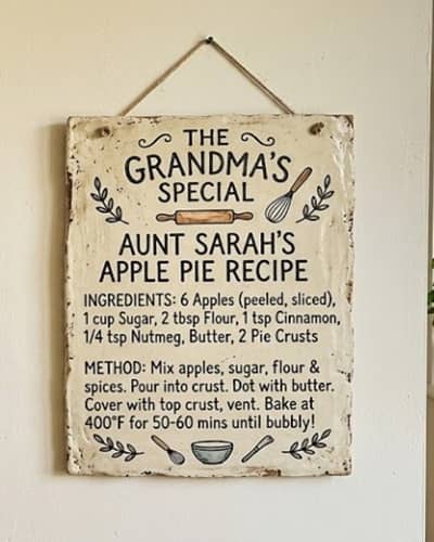 8. Farmhouse Recipe Board Clay Display