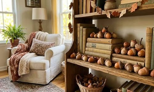 8. Faux Vintage Acorn Book Stack Accent