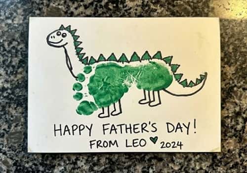 8. Footprint Dinosaur Card