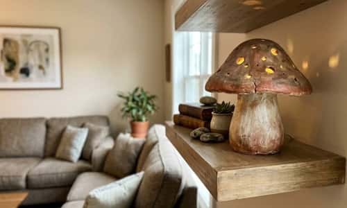 8. Mushroom Lantern Shelf Sculpture