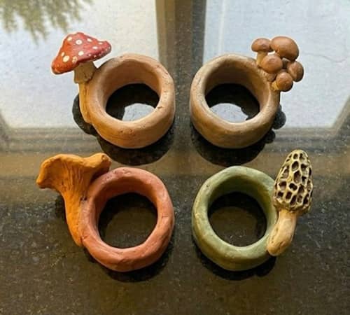 8. Woodland Mushroom Napkin Rings