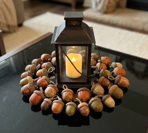 9. Acorn Lantern Surround Centerpiece