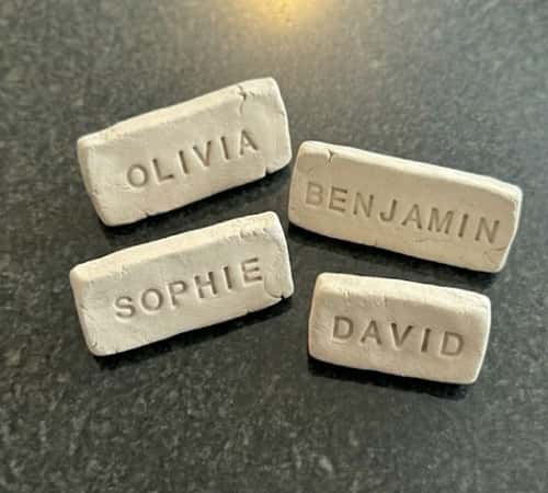 9. Custom Clay Desk Name Blocks for Home Offices