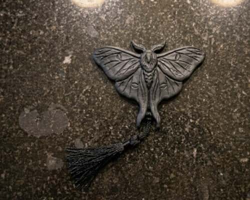 9. Gothic Moth Bookmark with Hanging Tassel