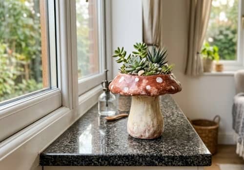 9. Mushroom Cap Shelf Planter