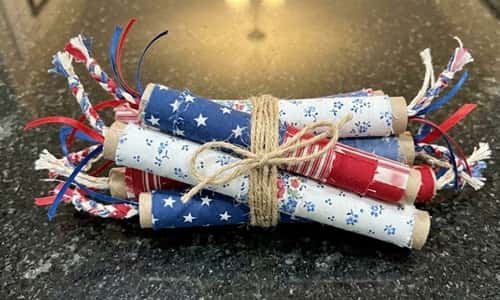 9. Patchwork Fabric Scrap Firecracker Bundle