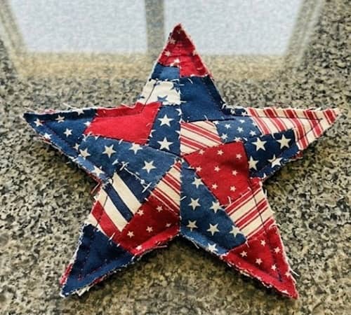 9. Patriotic Fabric Scrap Wall Star