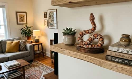 9. Rustic Ceramic Snake Wall Leaner