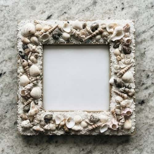 1. Classic White Seashell Border Frame