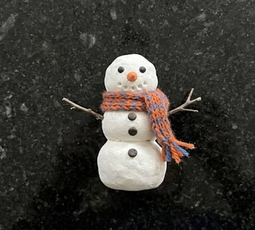 1. Cozy Clay Snowman With Textured Scarf