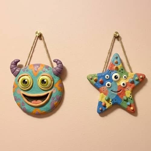 10. Clay Monster Sculpture Wall Masks