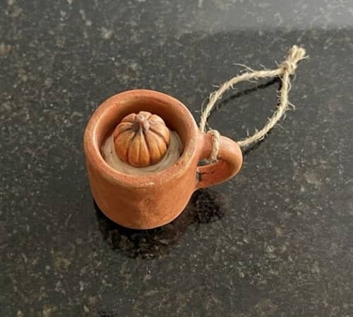 10. Cozy Pumpkin Mug Ornament