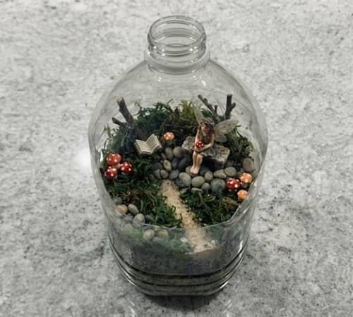 11. Hanging Bottle Fairy Garden