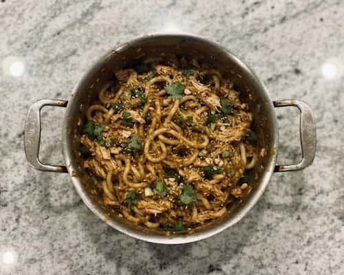 11. Peanut Ginger Chicken Noodle Pot
