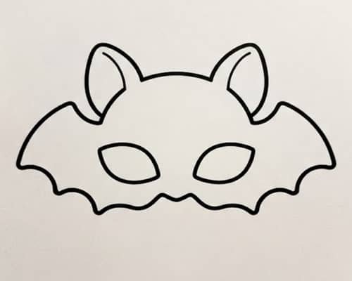 11. Wearable Bat Mask Coloring Page
