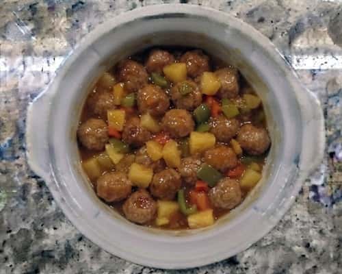 12. Sweet and Sour Meatball Dump Dinner