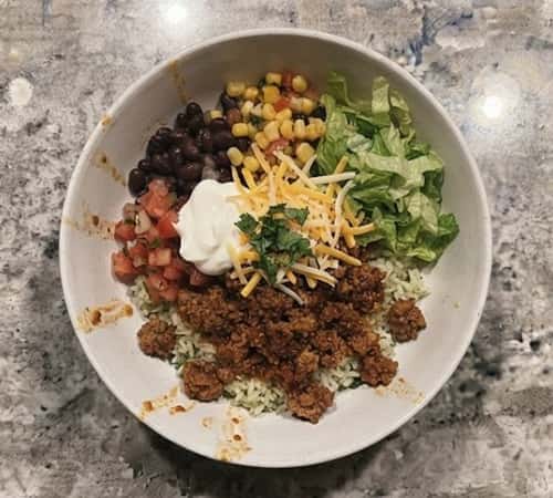 14. Sweet and Smoky Beef Burrito Bowls