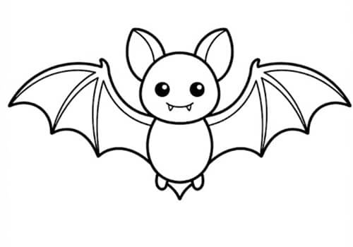 2. Flying Bat With Open Wings