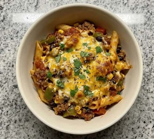 2. One-Pot Cheesy Taco Pasta